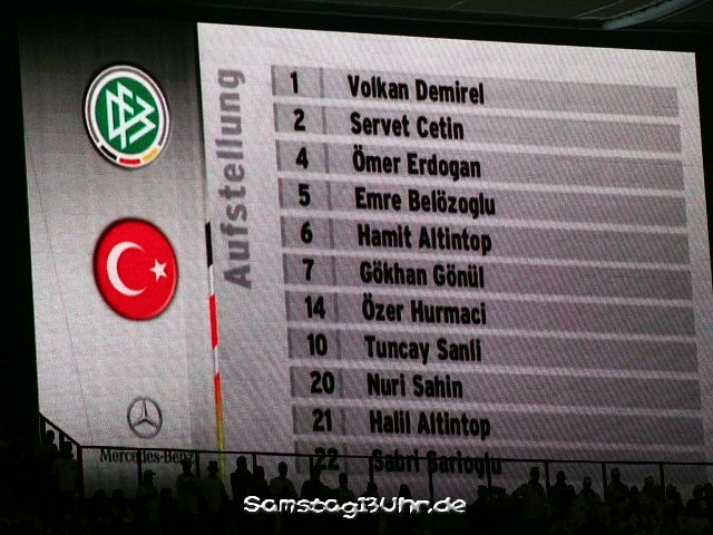 Die türkische Elf: Guus Hiddink musste schon in der 25. Minute Tuncay für den verletzten Aurelio bringen.